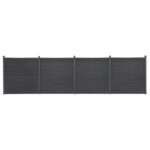 Komplet ograjnih panelov siv 699x186 WPC