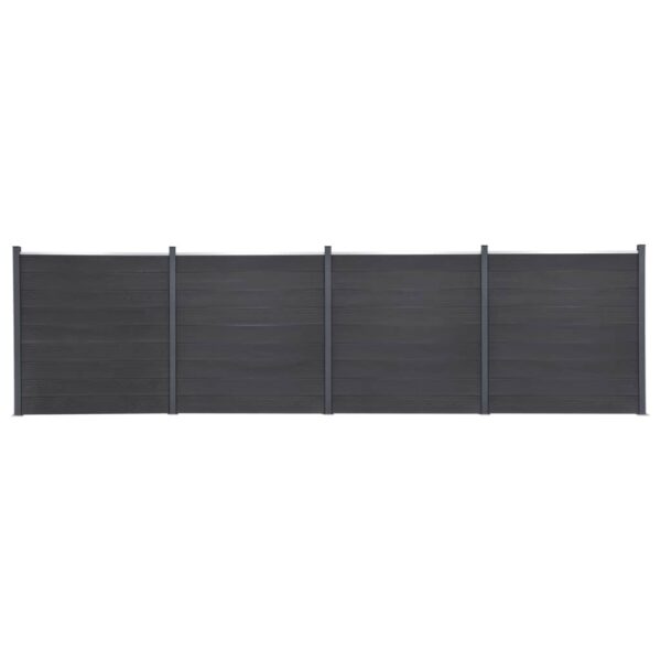 Komplet ograjnih panelov siv 699x186 WPC