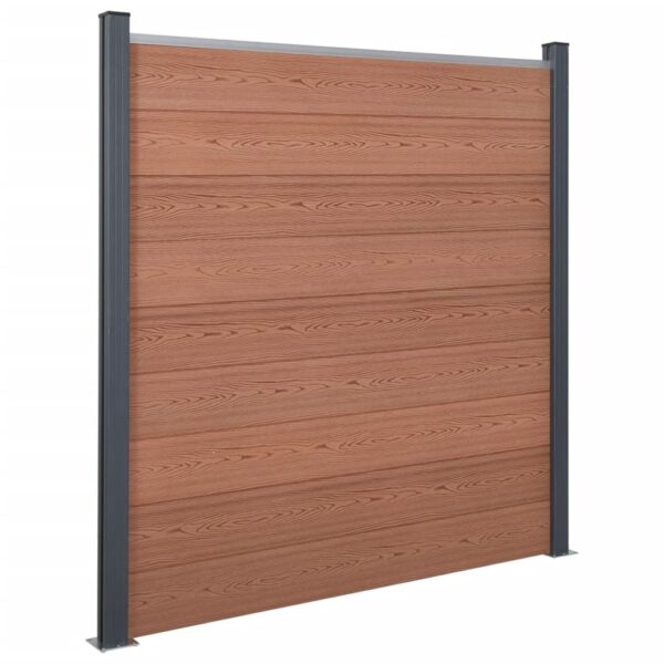 Komplet ograjnih panelov rjav 872x186 WPC - Image 2