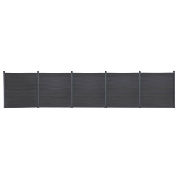 Komplet ograjnih panelov siv 872x186 WPC