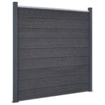 Komplet ograjnih panelov siv 872x186 WPC - Image 2