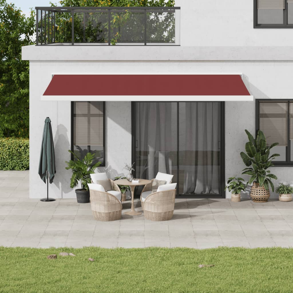 Ročno zložljiva tenda bordo 500×300 cm