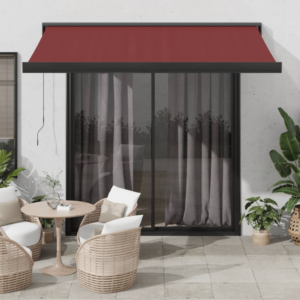 Ročno zložljiva tenda bordo 350×250 cm