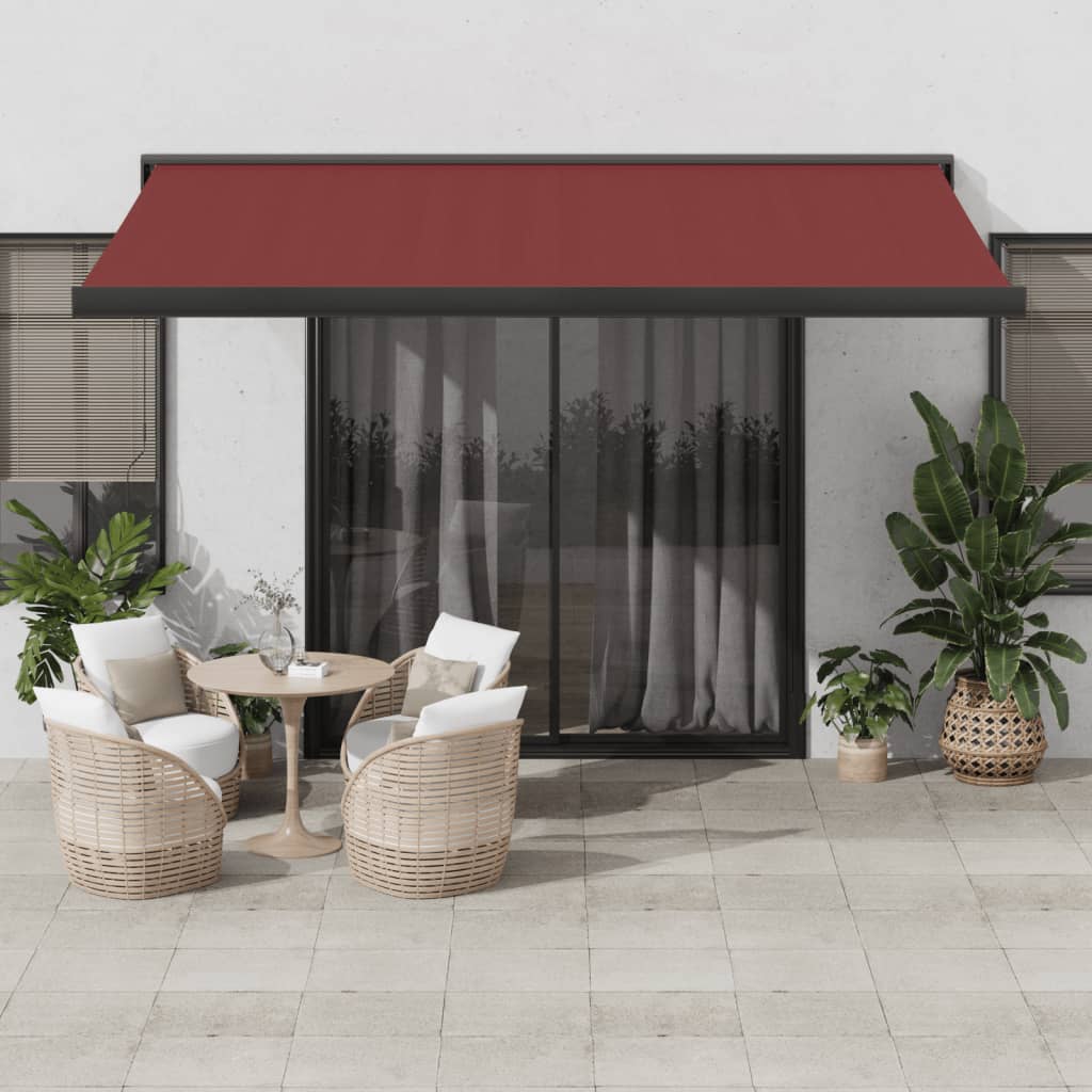 Ročno zložljiva tenda bordo 450×300 cm
