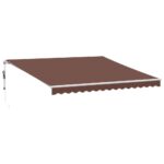 Avtomatsko zložljiva tenda z LED rjava 400x300 cm - Image 2