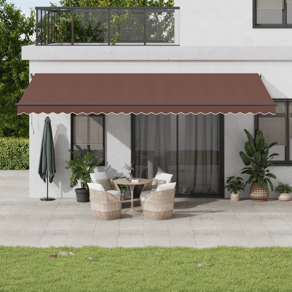 Avtomatsko zložljiva tenda rjava 600×350 cm