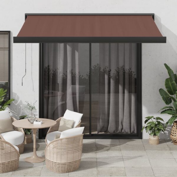 Ročno zložljiva tenda rjava 350x250 cm