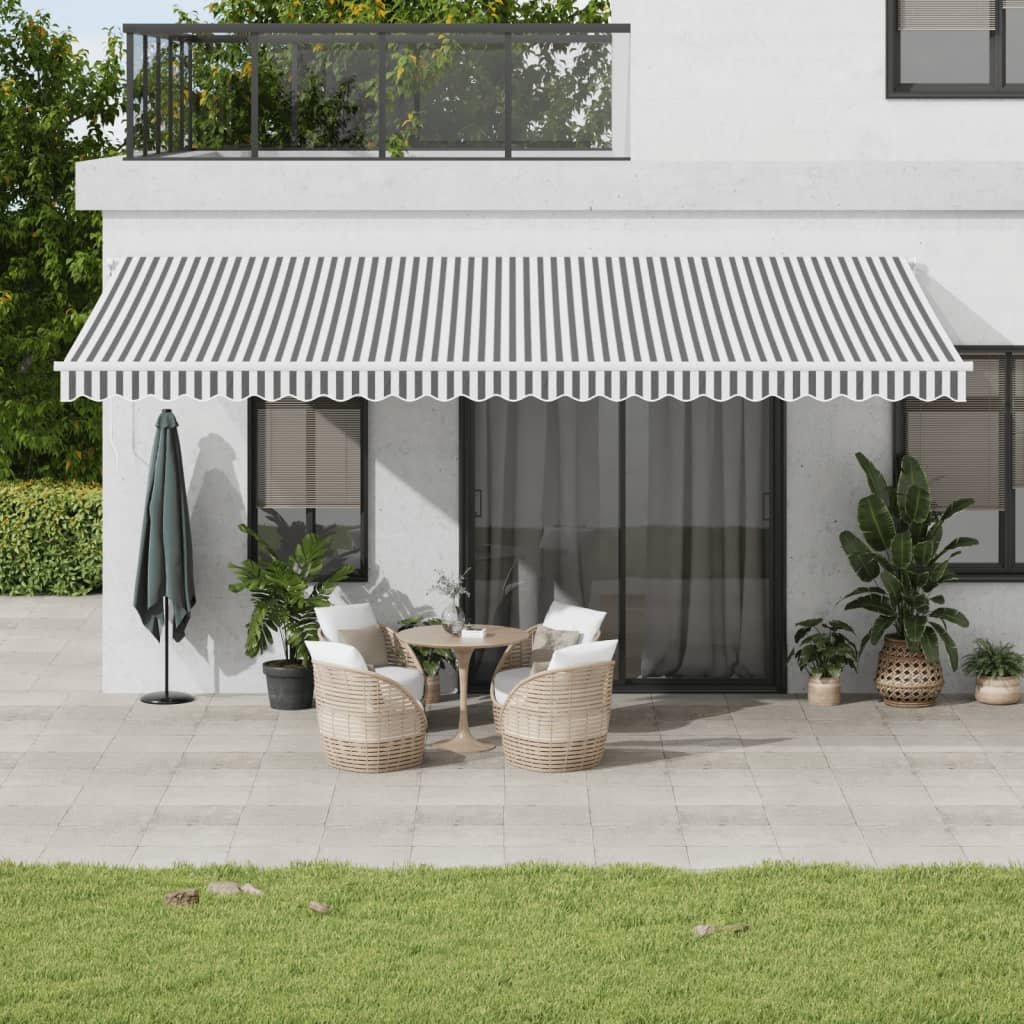Avtomatsko zložljiva tenda antracit in bela 600×350 cm