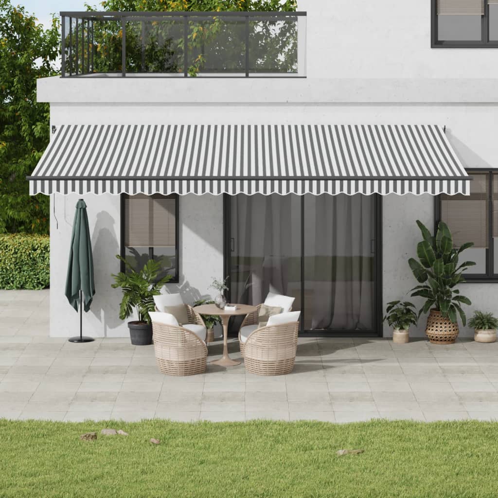 Avtomatsko zložljiva tenda antracit in bela 600×350 cm