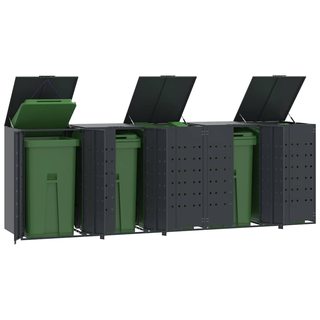 Lopa za smetnjak za 5 smetnjakov antracitna 345x79x117 cm jeklo