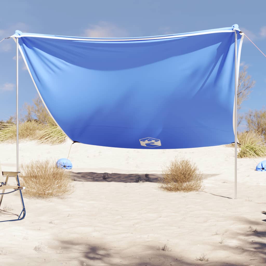 Nadstrešek za plažo s sidrišči iz peska modra 304×300 cm