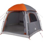 Družinski šotor Igloo za 6 oseb v sivi in oranžni barvi - Image 3