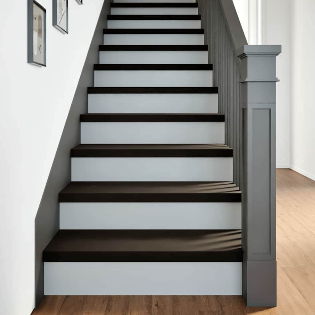 Podloge za stopnice 12 kosov rjave 80x25x2 cm trdna hrastovina