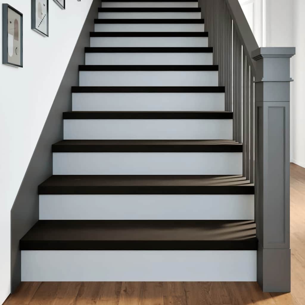 Podloge za stopnice 12 kosov rjave 100x30x2 cm trdna hrastovina