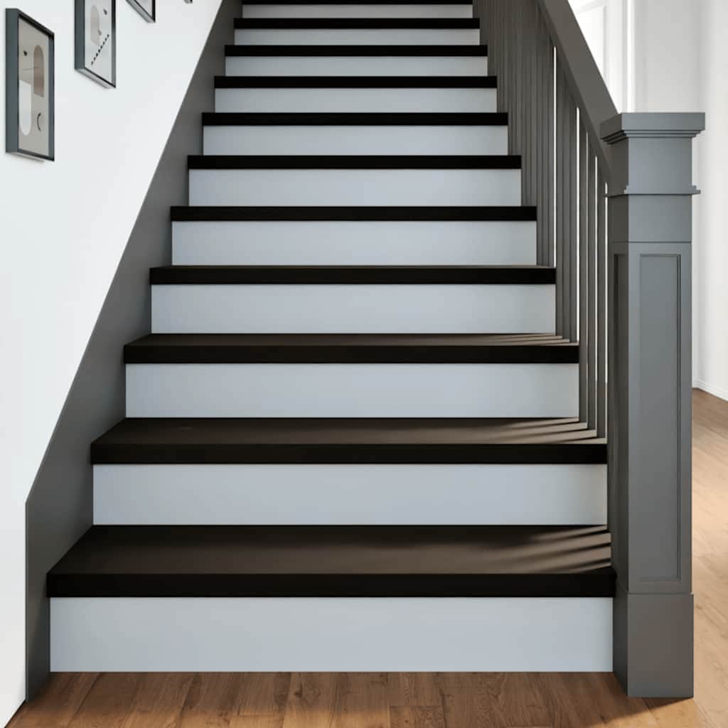 Podloge za stopnice 16 kosov rjave 100x30x2 cm trdna hrastovina