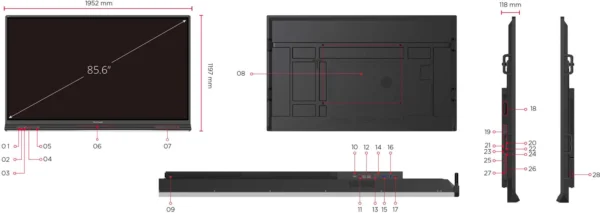 VIEWSONIC ViewBoard IFP8653 218,4cm (86") UHD informacijski / interaktivni zaslon na dotik - Image 5