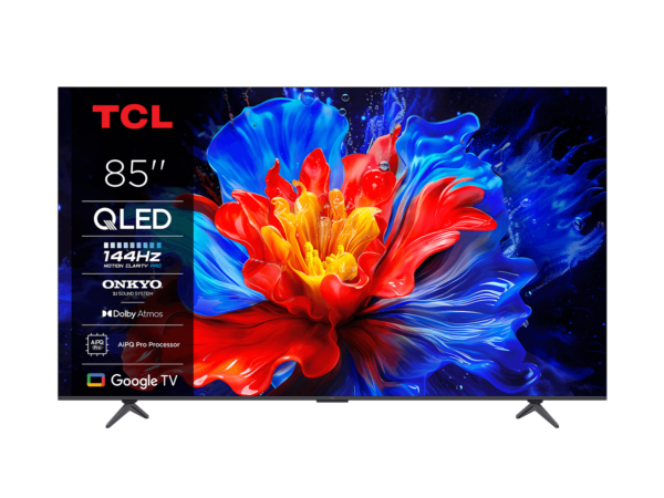 TCL 85P8K 4K QLED 144Hz Gooogle Smart TV, ONKYO 2.1 Hi-Fi sound