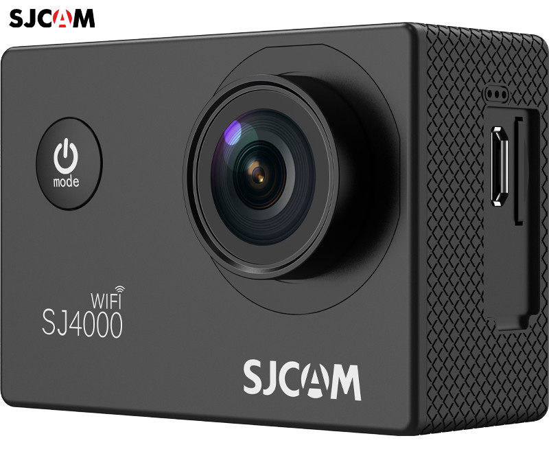 SJCAM SJ4000 WIFI akcijska športna kamera, 4K Ultra HD, 2″ zaslon, digitalna stabilizacija, polnilna baterija, 170° snemalni kot, WIFI, vodoodpornost, aplikacija, +dodatki, črna