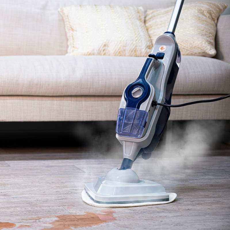 DIRT DEVIL DD7003 parni čistilec, 2v1,  pokončni/ročni, 1600W, 2.5bar, 280ml rezervoar za vodo, 150ml rezervoar za detergent, 5 nastavkov, IPX4, za vse vrste površin, belo-moder