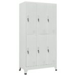 Garderobna omara s 6 vrati jeklo 90x45x180cm siva