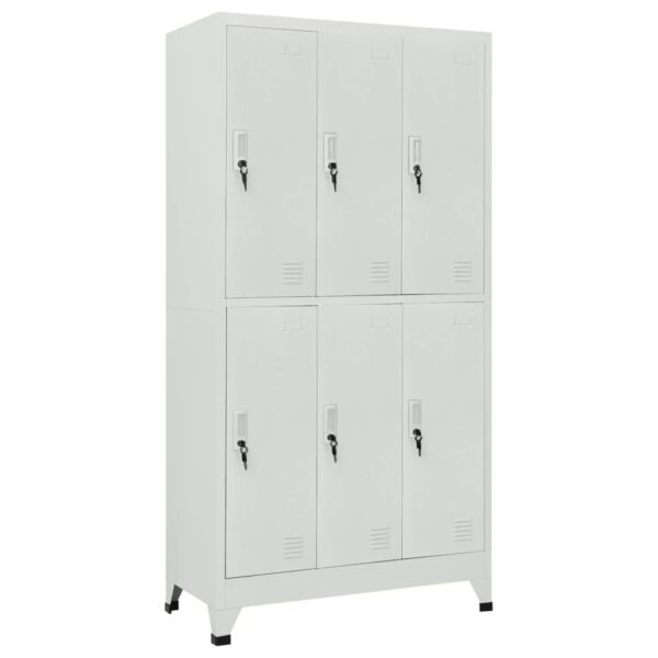 Garderobna omara s 6 vrati jeklo 90x45x180cm siva
