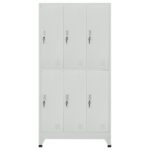 Garderobna omara s 6 vrati jeklo 90x45x180cm siva - Image 2
