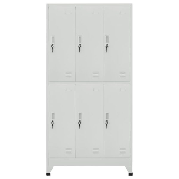 Garderobna omara s 6 vrati jeklo 90x45x180cm siva - Image 2