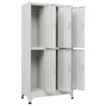 Garderobna omara s 6 vrati jeklo 90x45x180cm siva - Image 3