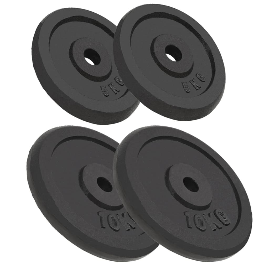 Uteži 4 kosi 2x10kg+2×5 kg lito železo