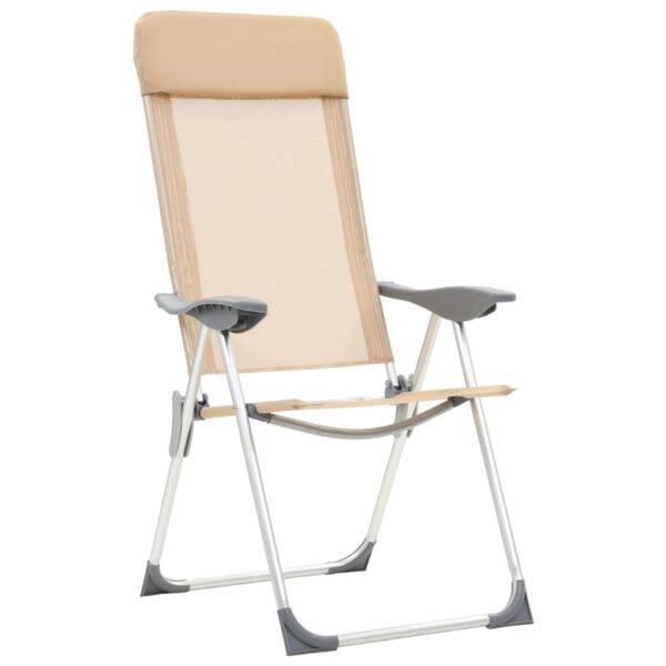 Zložljivi stoli za kampiranje 4 kosi krem aluminij - Image 3