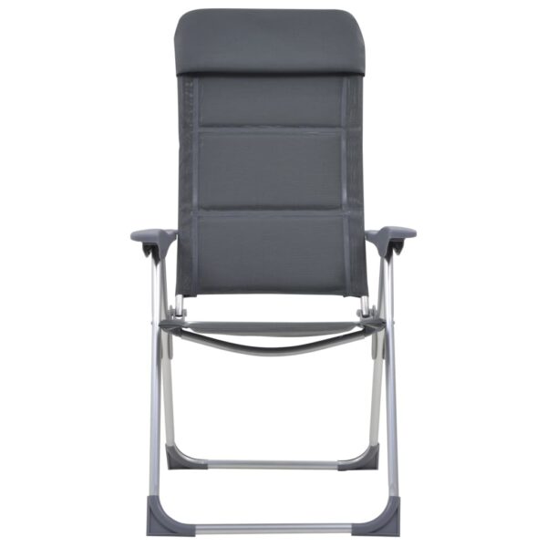 Stol za kampiranje 2 kosa sive barve aluminij 58x69x111 cm - Image 3