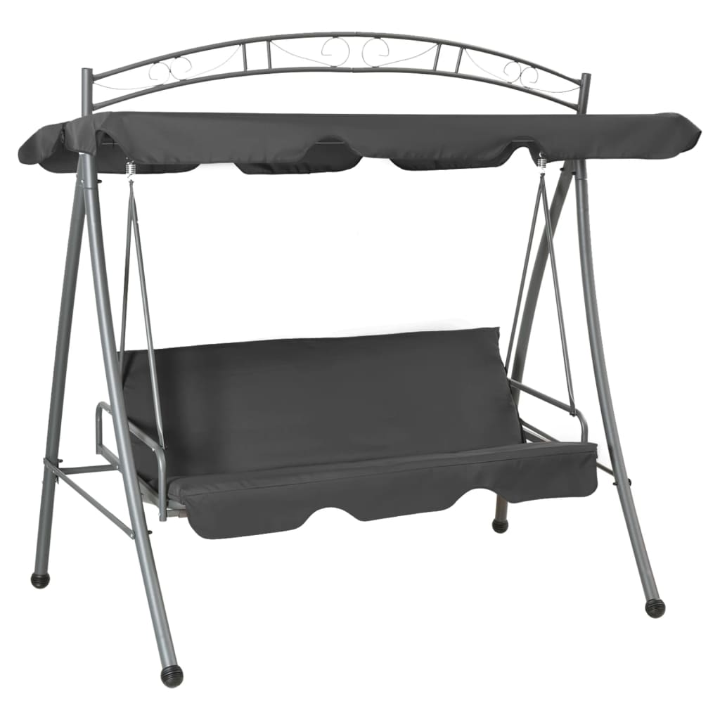 Zunanja gugalnica s streho antracitna 198x120x205 cm jeklo