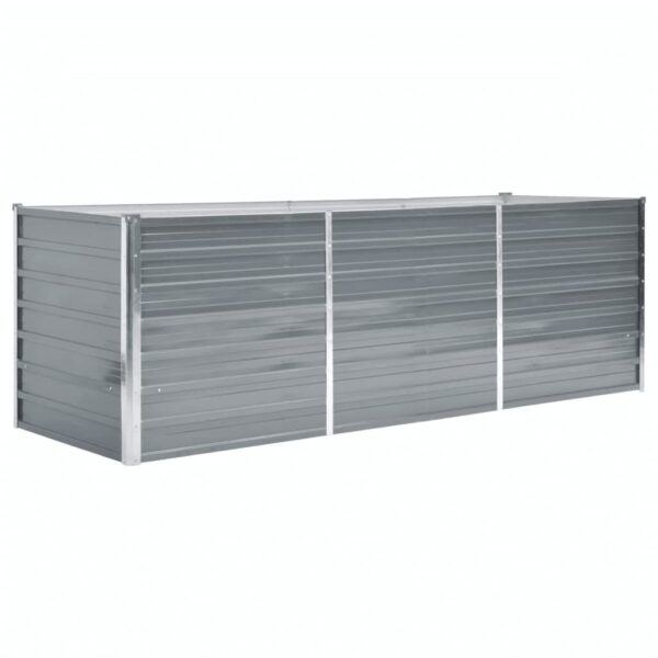Visoka greda iz pocinkanega jekla 240x80x77 cm sive barve - Image 2