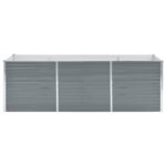 Visoka greda iz pocinkanega jekla 240x80x77 cm sive barve - Image 3