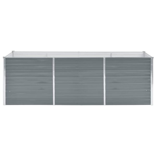 Visoka greda iz pocinkanega jekla 240x80x77 cm sive barve - Image 3