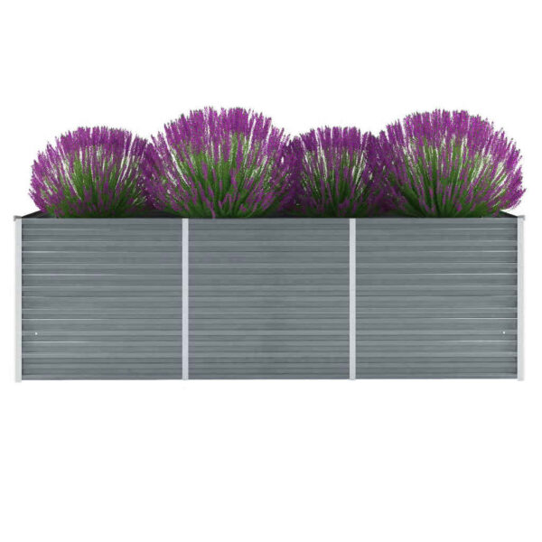 Visoka greda iz pocinkanega jekla 240x80x77 cm sive barve