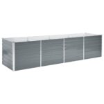 Visoka greda iz pocinkanega jekla 320x80x77 cm sive barve - Image 2
