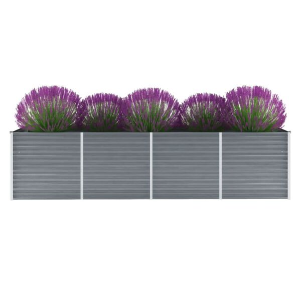 Visoka greda iz pocinkanega jekla 320x80x77 cm sive barve