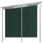 Vrtna lopa z nadstreškom zelena 335x193x184 cm jeklo - Image 3