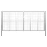 Vrtna vrata pocinkano jeklo 415x225 cm srebrna