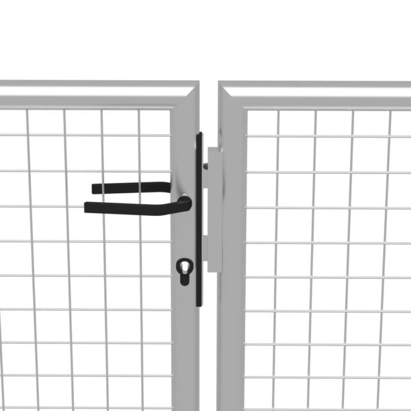 Vrtna vrata pocinkano jeklo 415x225 cm srebrna - Image 3