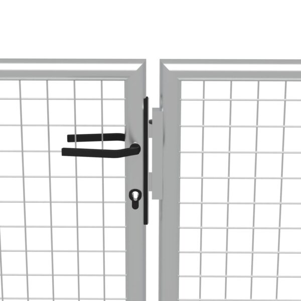 Vrtna vrata pocinkano jeklo 415x250 cm srebrna - Image 3