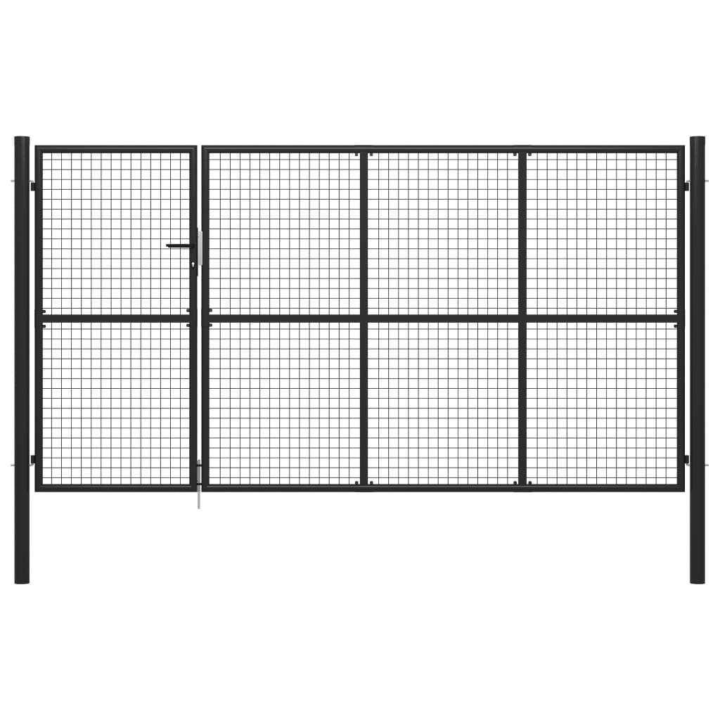 Vrtna vrata jeklena 350×150 cm antracitna