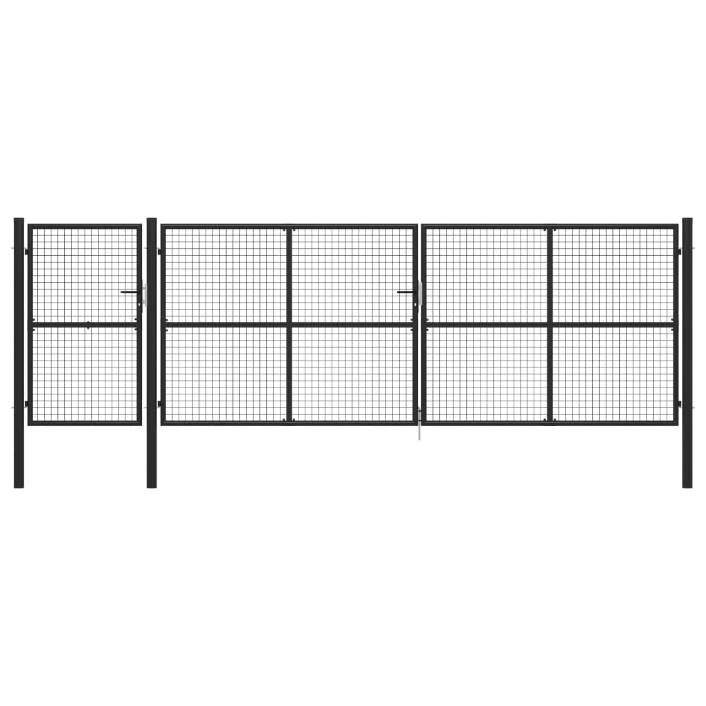 Vrtna vrata jeklena 500×150 cm antracitna