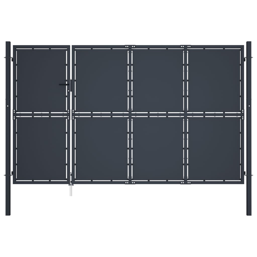 Vrtna vrata iz jekla 350×175 cm antracitna