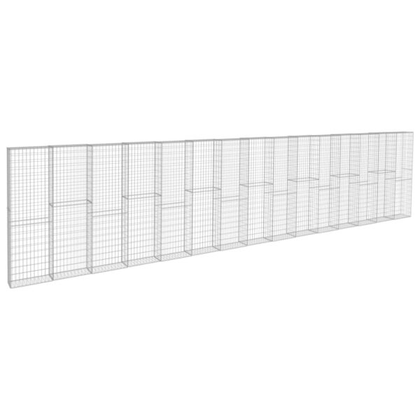 Gabionska stena s pokrovi pocinkano jeklo 900x50x200 cm - Image 2