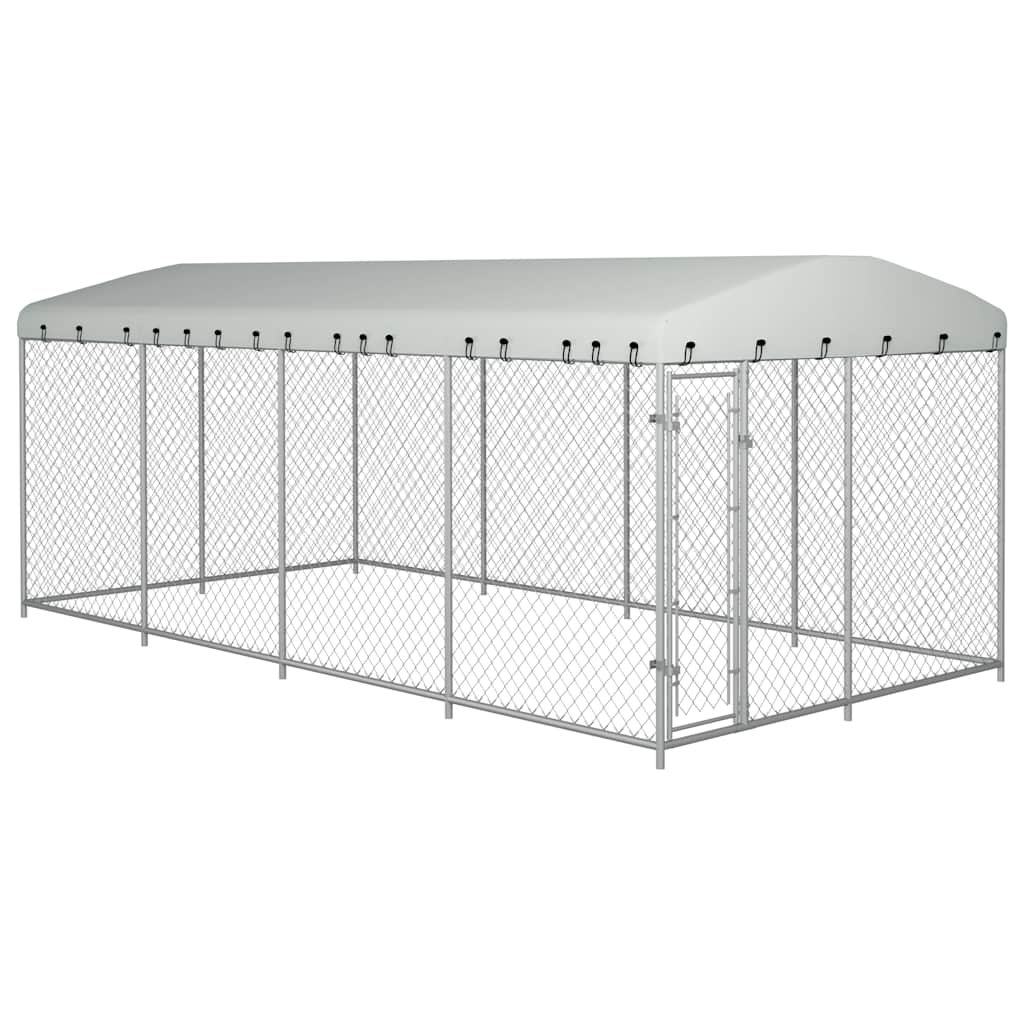 Zunanji pasji boks s streho 7,6×3,8×2,3 m