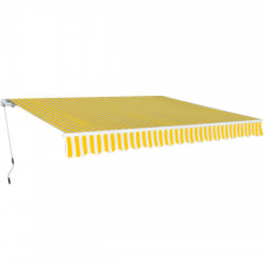 Ročno zložljiva tenda 600 cm rumeno/bela