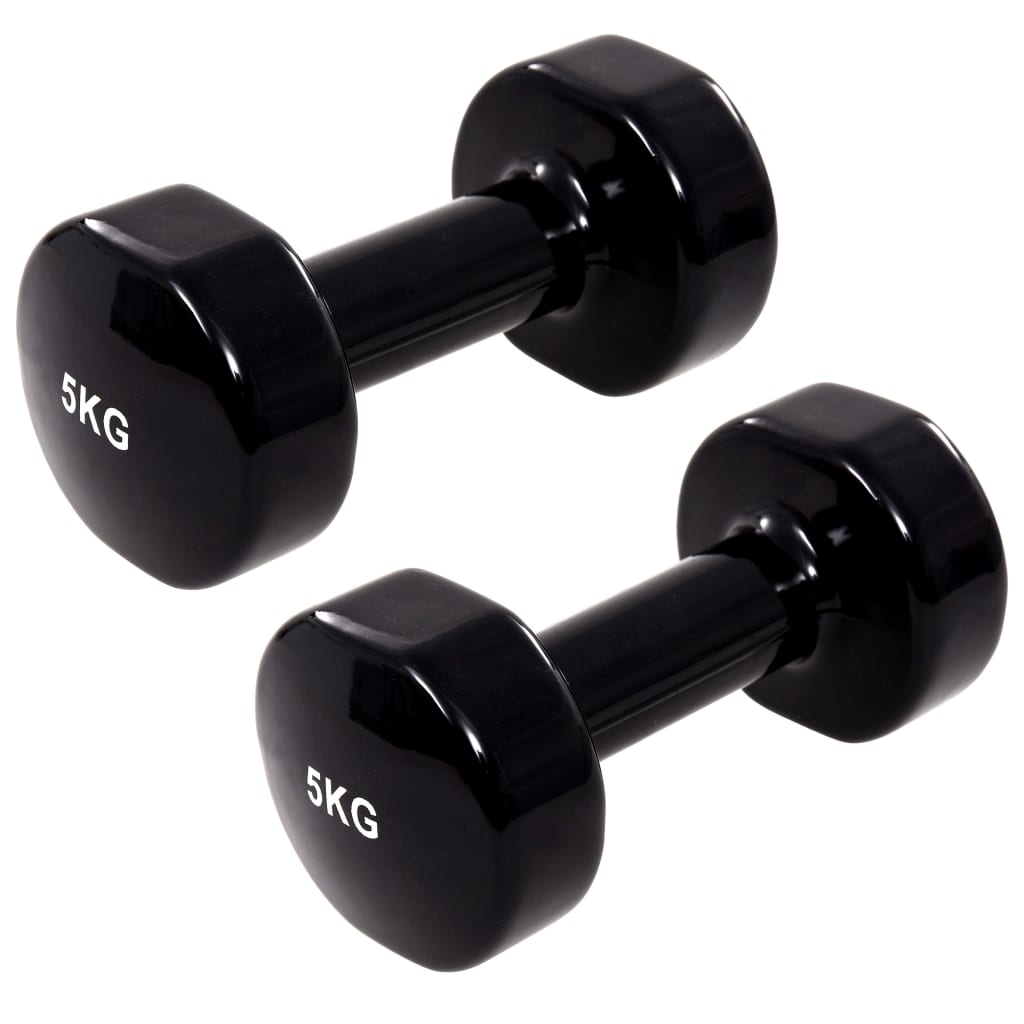 Uteži 2 kosa 2×5 kg lito železo črne