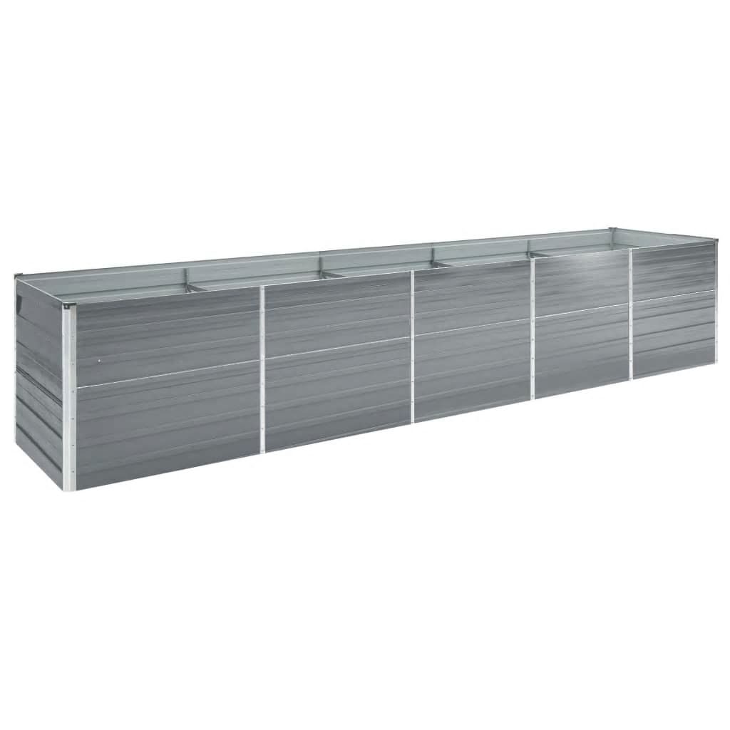 Visoka greda pocinkano jeklo 400x80x77 cm siva